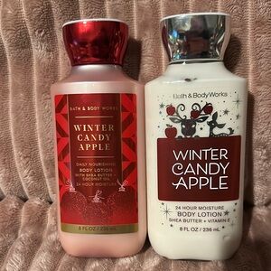 Bath & Body Works Winter Candy Apple Moisturizer Set